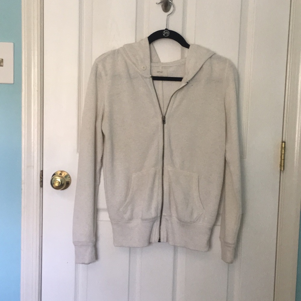 Cream Aerie Zip-Up Hoodie